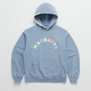 Madhappy Blue Hoodie with Rainbow Text